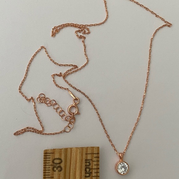 925 Silver necklace casual fancy trend 14K rose gold plated - Picture 10 of 11